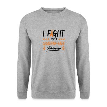 Boucle du cancer des survivants de la leucémie - Sweat-shirt Unisexe - gris chiné - Devant - Alina (178cm) & Michal (187cm)