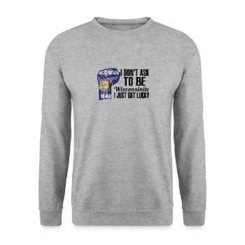 Wisconsinite américain États-Unis patriote États-Unis cultivé - Sweat-shirt Unisexe - gris chiné - Devant - Alina (178cm) & Michal (187cm)
