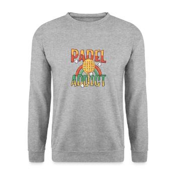 Accro au padel, Tennis de padel - Sweat-shirt Unisexe - gris chiné - Devant - Alina (178cm) & Michal (187cm)