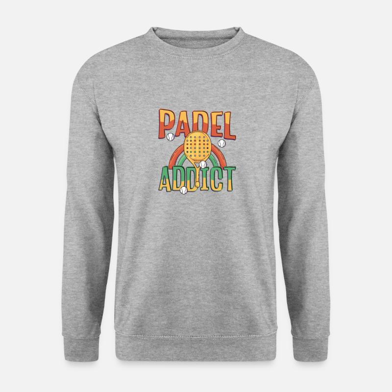 Padel-süchtiger, Padel-tennis - Unisex Pullover - Weißgrau meliert