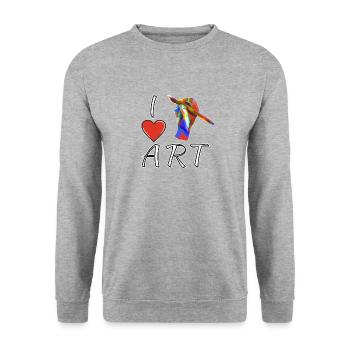 I LOVE ART BRUSH HAND - Unisex Sweatshirt - salt & pepper - Front - Alina (178cm) & Michal (187cm)