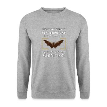 FLEDERMÄUSE FÜR INTELLIGENTE - Unisex Pullover - Weißgrau meliert - Vorne - Alina (178cm) & Michal (187cm)