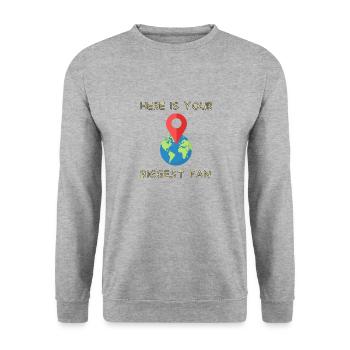 Here Is Your Biggest Fan - Unisex Sweatshirt - salt & pepper - Front - Alina (178cm) & Michal (187cm)