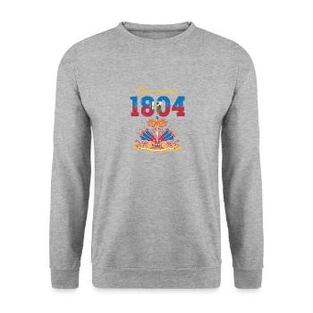 Haiti Haitian Flag Ayiti Haitian I Gift - Unisex Sweatshirt - salt & pepper - Front - Alina (178cm) & Michal (187cm)