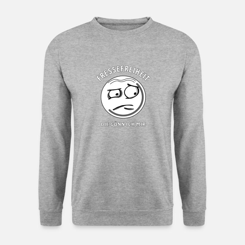 GESICHT FRESSEFREIHEIT - Unisex Pullover - Weißgrau meliert