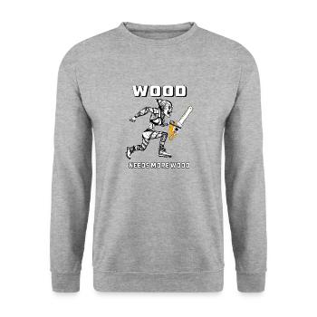 LA TRONÇONNEUSE BIGFOOD A BESOIN DE PLUS DE BOIS - Sweat-shirt Unisexe - gris chiné - Devant - Alina (178cm) & Michal (187cm)