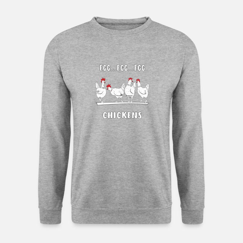 HÜHNER EI CHICKENS - Unisex Pullover - Weißgrau meliert