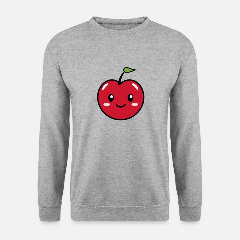 Kirschen - Unisex Pullover - Weißgrau meliert
