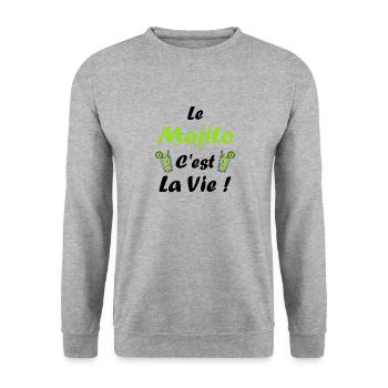 Le Mojito c'est la vie - Sweat-shirt Unisexe - gris chiné - Devant - Alina (178cm) & Michal (187cm)