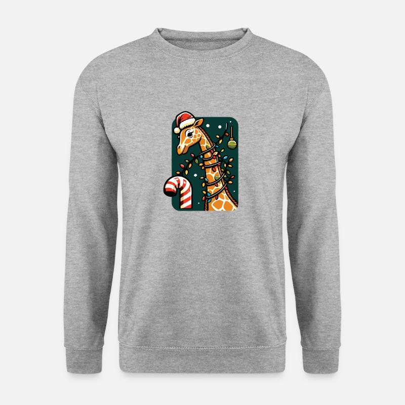 Giraffe Giraffe Weihnachten Afrika Tiere - Unisex Pullover - Weißgrau meliert