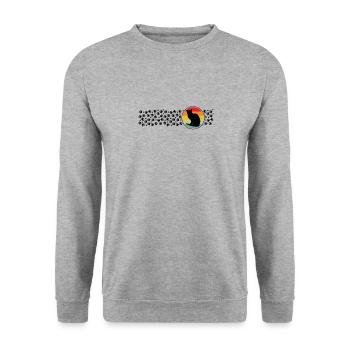 Chat coucher de soleil rétro chaton - Sweat-shirt Unisexe - gris chiné - Devant - Alina (178cm) & Michal (187cm)