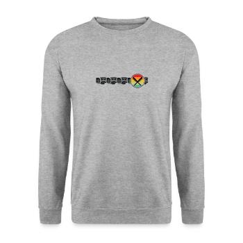 Schreiben Lyrik Prosa Literatur Schriftsteller - Unisex Pullover - Weißgrau meliert - Vorne - Alina (178cm) & Michal (187cm)