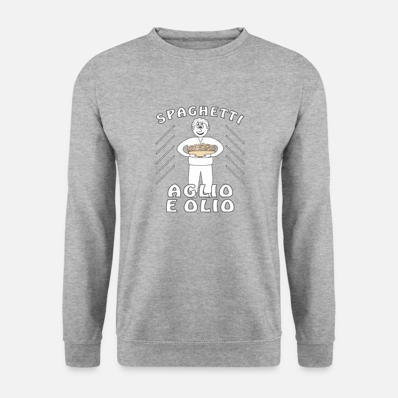 SPAGHETTI AGLIO E OLIO - Unisex Pullover - Weißgrau meliert