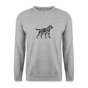 Labrador Retriever Hund Silhouette Posen - Unisex Pullover - Weißgrau meliert - Vorne - Alina (178cm) & Michal (187cm)