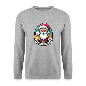 Santa Claus with beers and cookies - Unisex Sweatshirt - salt & pepper - Front - Alina (178cm) & Michal (187cm)