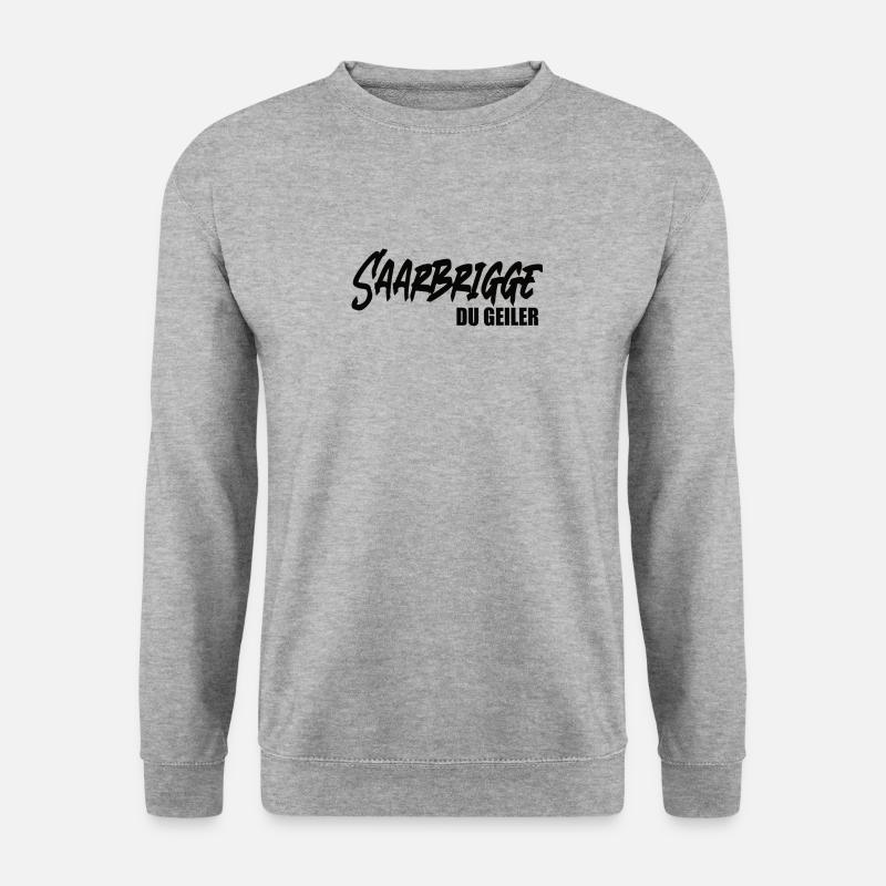 Saarbrigge Du Geiler Saarland Saarländisch Dialekt - Unisex Pullover - Weißgrau meliert