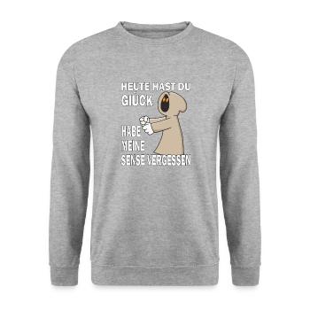 SENSENMANN SENSE VERGESSEN - Unisex Pullover - Weißgrau meliert - Vorne - Alina (178cm) & Michal (187cm)
