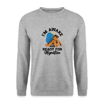 Seafood, Seafood, Mussels, Hermit Crab - Unisex Sweatshirt - salt & pepper - Front - Alina (178cm) & Michal (187cm)
