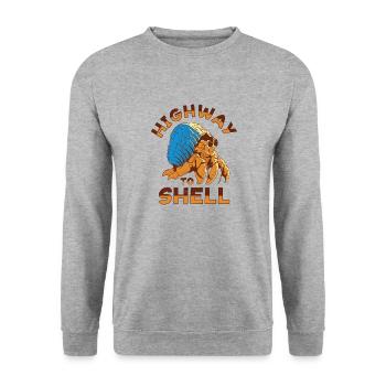 Seafood, Seafood, Mussels, Hermit Crab - Unisex Sweatshirt - salt & pepper - Front - Alina (178cm) & Michal (187cm)