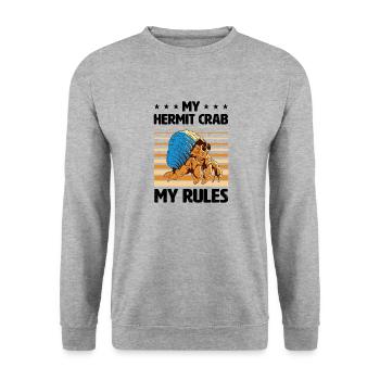 Seafood, Seafood, Mussels, Hermit Crab - Unisex Sweatshirt - salt & pepper - Front - Alina (178cm) & Michal (187cm)