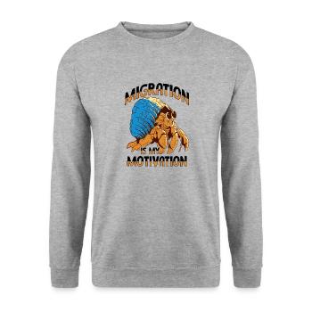 Seafood, Seafood, Mussels, Hermit Crab - Unisex Sweatshirt - salt & pepper - Front - Alina (178cm) & Michal (187cm)