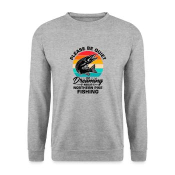 Fisherman Fisherman Fisherman Nordic Pike - Unisex Sweatshirt - salt & pepper - Front - Alina (178cm) & Michal (187cm)