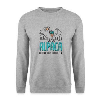alpaca tent for tonight! - Unisex Sweatshirt - salt & pepper - Front - Alina (178cm) & Michal (187cm)