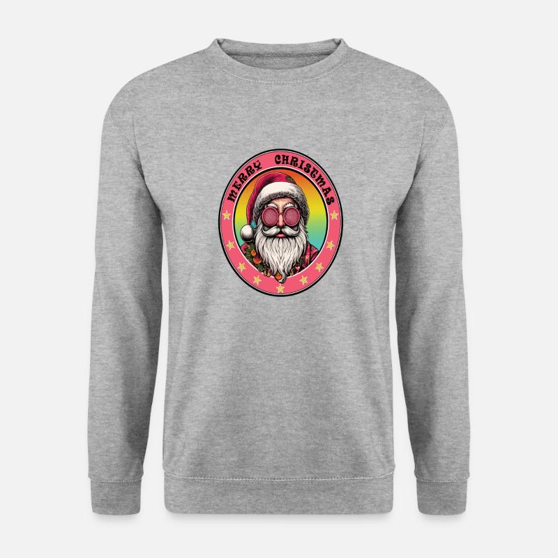 Weihnachtsmann-Hippie - Unisex Pullover - Weißgrau meliert
