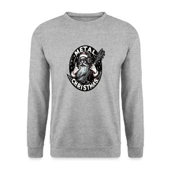 Santa Claus Metal christmas - Unisex Sweatshirt - salt & pepper - Front - Alina (178cm) & Michal (187cm)