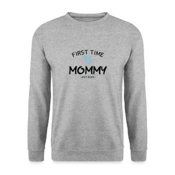 First time Great Aunt 2024 New Baby For Auntie To - Unisex Sweatshirt - salt & pepper - Front - Alina (178cm) & Michal (187cm)