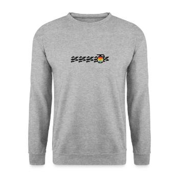 Angelrute Angeln Angler Fisch Fischer - Unisex Pullover - Weißgrau meliert - Vorne - Alina (178cm) & Michal (187cm)