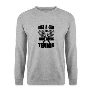 Tennis player Tennis Tennis club Tennis lover - Unisex Sweatshirt - salt & pepper - Front - Alina (178cm) & Michal (187cm)