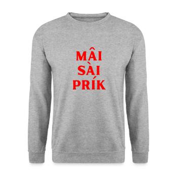 Dicton thaïlandais - Sweat-shirt Unisexe - gris chiné - Devant - Alina (178cm) & Michal (187cm)