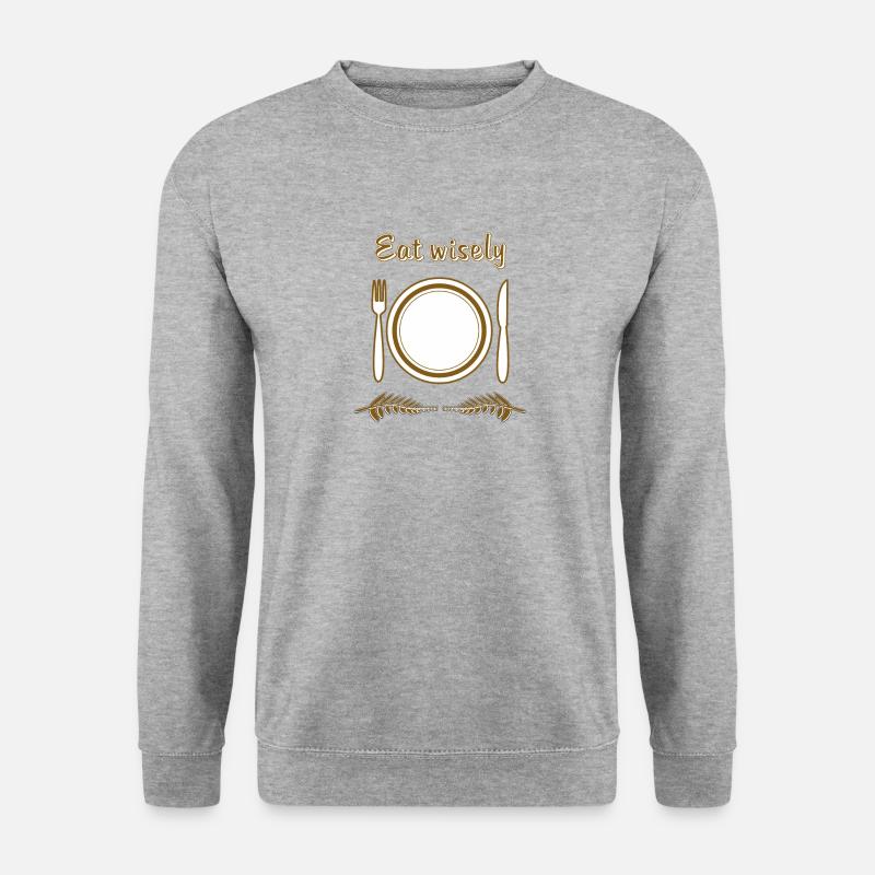 PLATE CUTLERY Eat wisely - Unisex Sweatshirt - salt & pepper