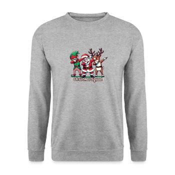 Christmas Squad Santa Claus Weihnachten Xmas - Unisex Sweatshirt - salt & pepper - Front - Alina (178cm) & Michal (187cm)
