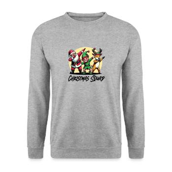 Christmas Squad Santa Claus Weihnachten Xmas - Unisex Sweatshirt - salt & pepper - Front - Alina (178cm) & Michal (187cm)