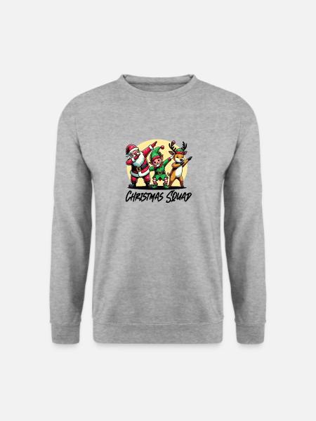 Christmas Squad Santa Claus Weihnachten Xmas - Unisex Pullover - Weißgrau meliert