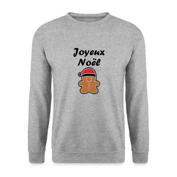 Joyeux noel pain d'épice - Sweat-shirt Unisexe - gris chiné - Devant - Alina (178cm) & Michal (187cm)