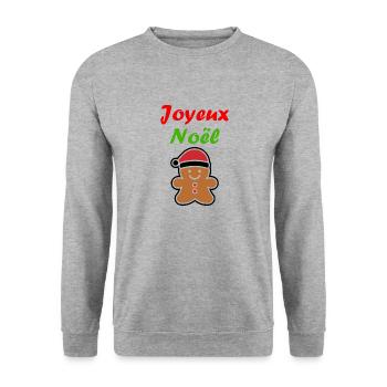 Joyeux noel pain d'épice - Sweat-shirt Unisexe - gris chiné - Devant - Alina (178cm) & Michal (187cm)