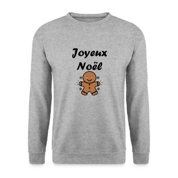 Joyeux noel pain d'épice - Sweat-shirt Unisexe - gris chiné - Devant - Alina (178cm) & Michal (187cm)