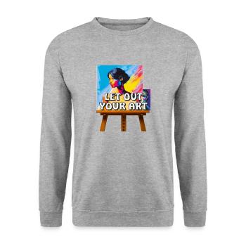 ARTIST MAKES THE PICTURE - Unisex Pullover - Weißgrau meliert - Vorne - Alina (178cm) & Michal (187cm)