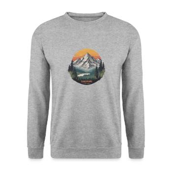 Zakopane, Polen, Weltstädte in den Bergen - Unisex Pullover - Weißgrau meliert - Vorne - Alina (178cm) & Michal (187cm)