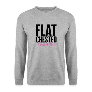 Chemise de sensibilisation au cancer du sein, poitrine plate - Sweat-shirt Unisexe - gris chiné - Devant - Alina (178cm) & Michal (187cm)