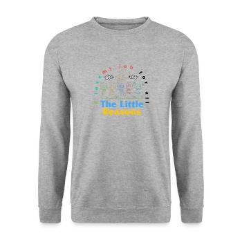Lehrer-Shirt, ich liebe meinen Job für all das Kleine - Unisex Pullover - Weißgrau meliert - Vorne - Alina (178cm) & Michal (187cm)