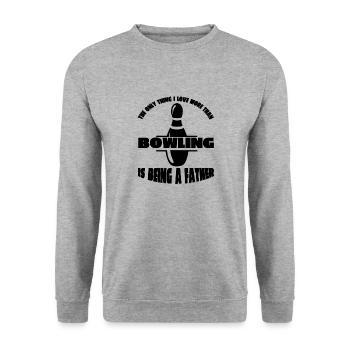 Bowling Bowling Bowling Club Bowling Club Bowler - Sweat-shirt Unisexe - gris chiné - Devant - Alina (178cm) & Michal (187cm)