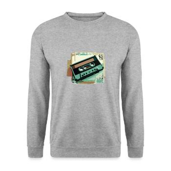 Kassette - Unisex Pullover - Weißgrau meliert - Vorne - Alina (178cm) & Michal (187cm)