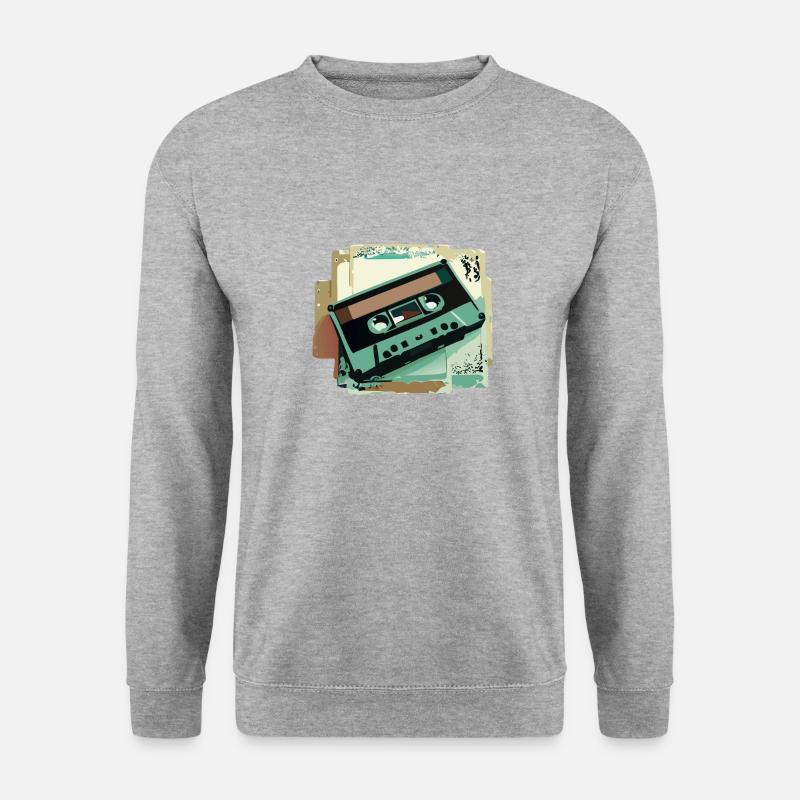 Kassette - Unisex Pullover - Weißgrau meliert