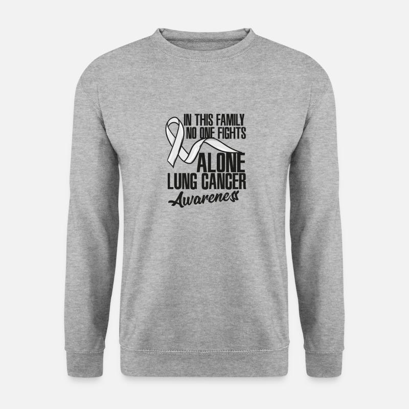 Lungenkrebs-Bewusstsein - Unisex Pullover - Weißgrau meliert