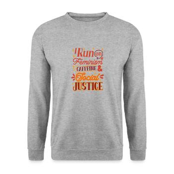 Feminist Feminism Women Empowerment Equality - Unisex Sweatshirt - salt & pepper - Front - Alina (178cm) & Michal (187cm)