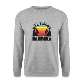 Rock Climbing King - Unisex Sweatshirt - salt & pepper - Front - Alina (178cm) & Michal (187cm)